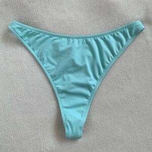 Vintage Y2K Emporio Armani Aqua Blue Thong Bikini Bottoms•NEW